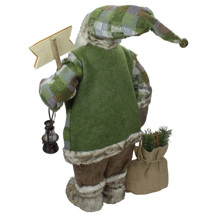 2' Standing Santa Christmas Figurine Carrying a Welcome Sign