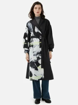 Abstract Print Trench Coat