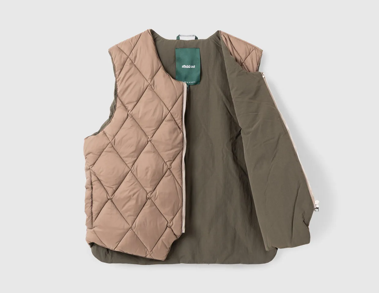 Afield Out Stone Puffer Vest / Brown