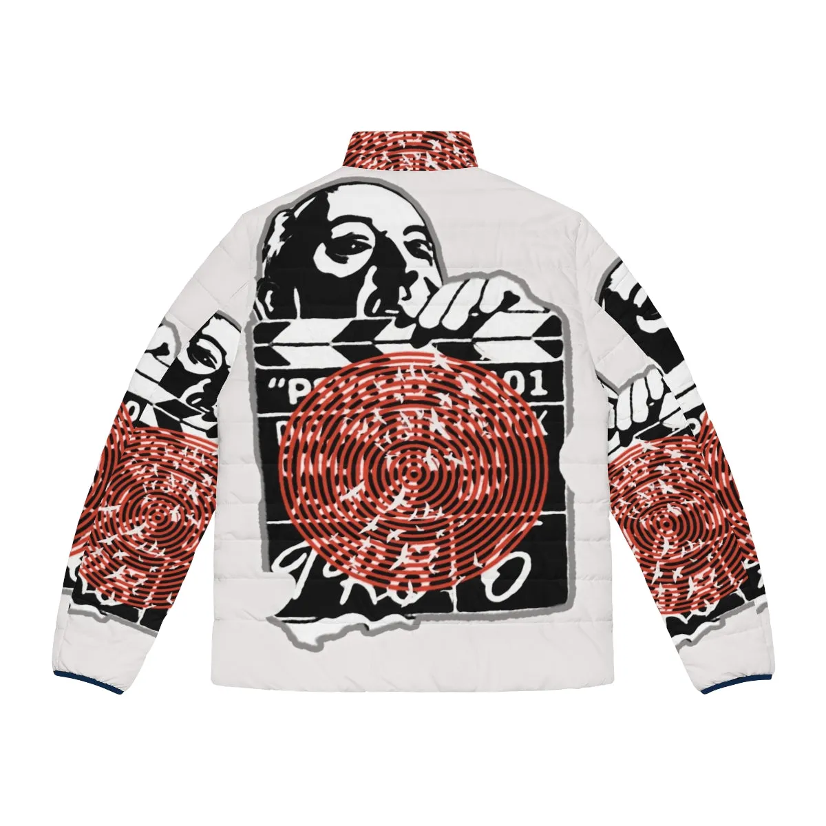 Alfred Hitchcock Inspired Puffer Jacket - Iconic Quotes & Designs