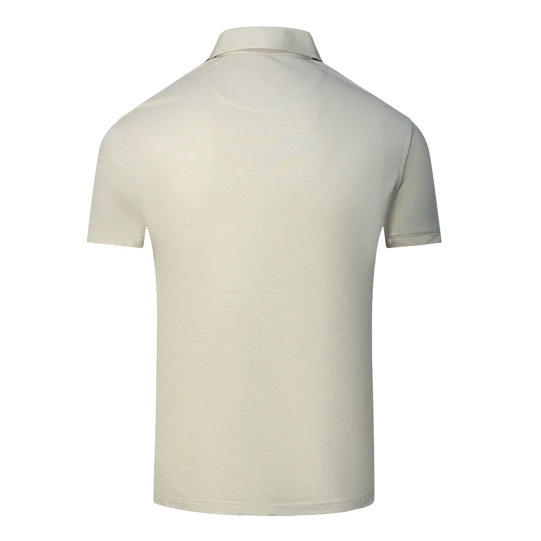 Aquascutum Aldis Brand London Logo Beige Polo Shirt