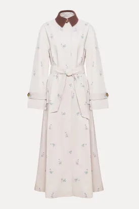 Beige Yason Flower Trench Coat