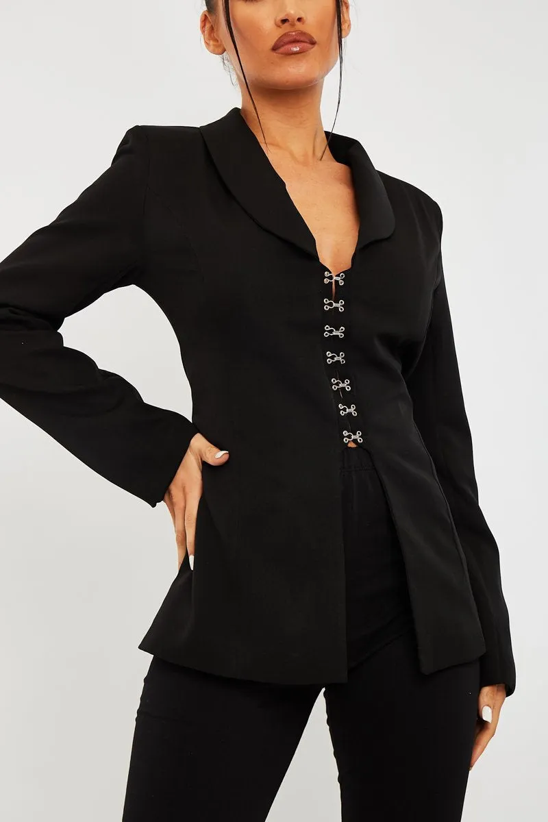 Black Corset Detail Blazer - Aubrey