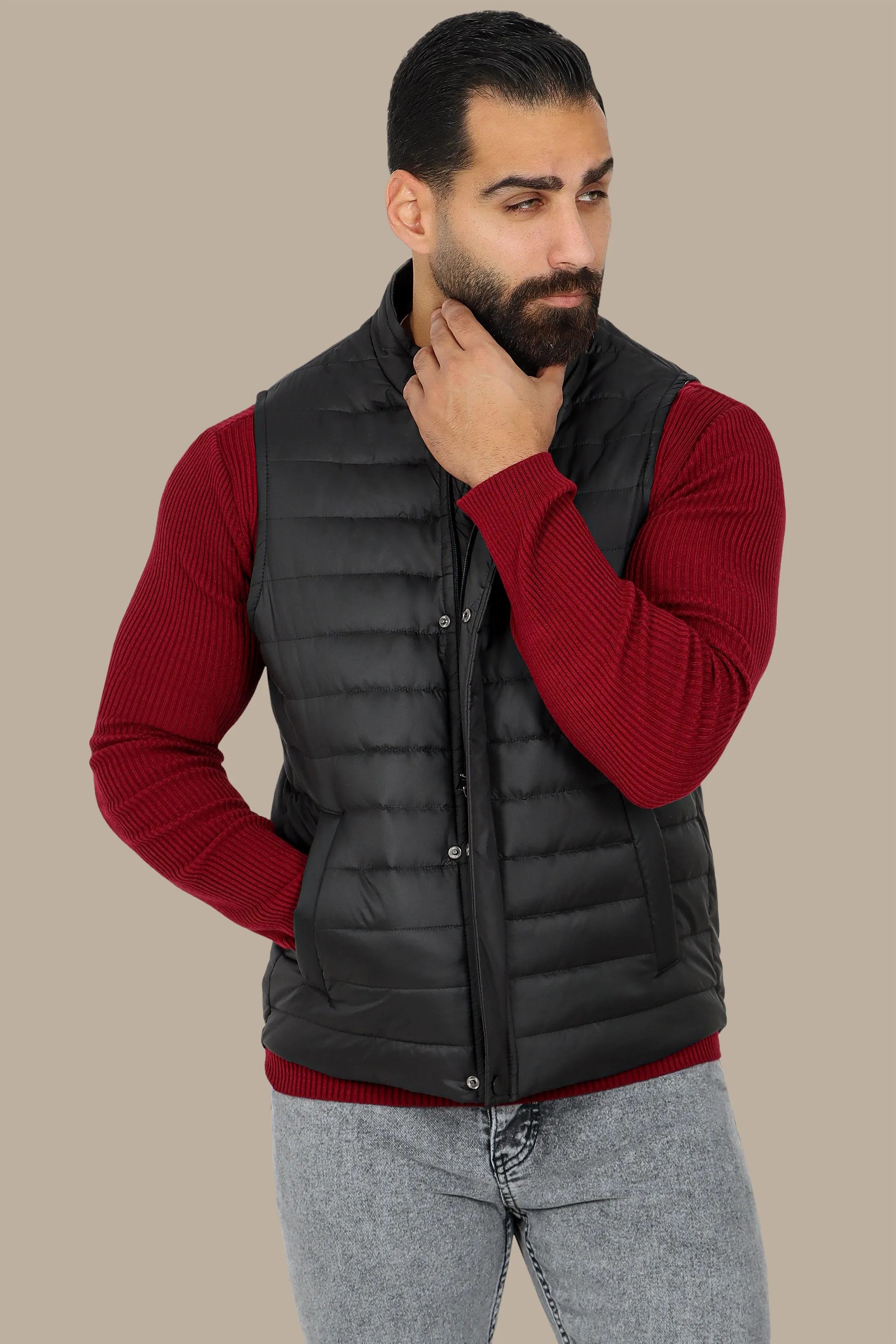 Black Lightweight Puffer Vest