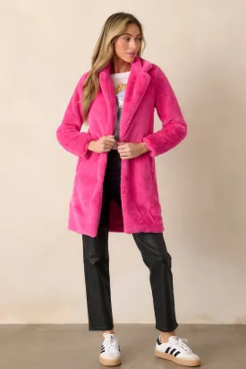 Breath of Fresh Air Hot Pink Faux Fur Coat