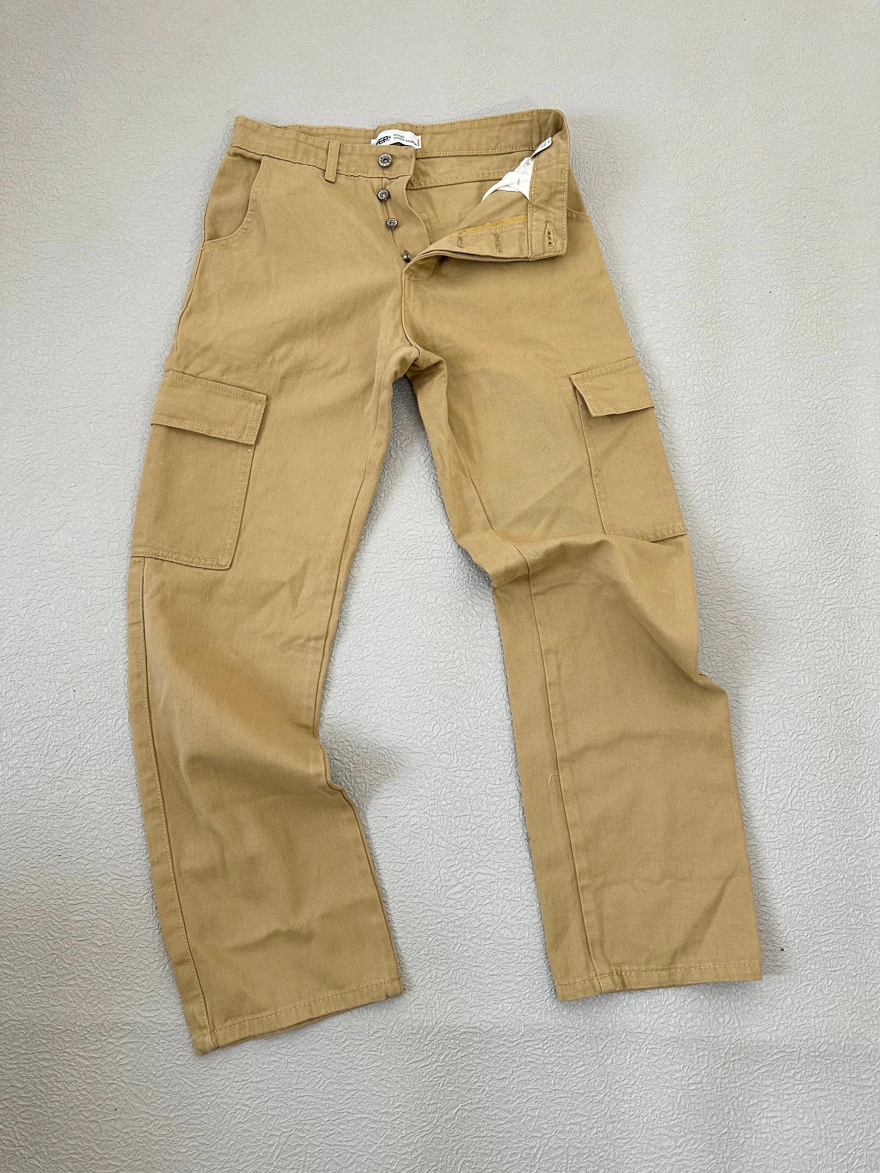 Curtis Cargo Utility Baggy Khaki Denim Pants