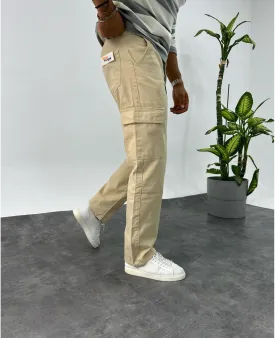 Curtis Cargo Utility Baggy Khaki Denim Pants