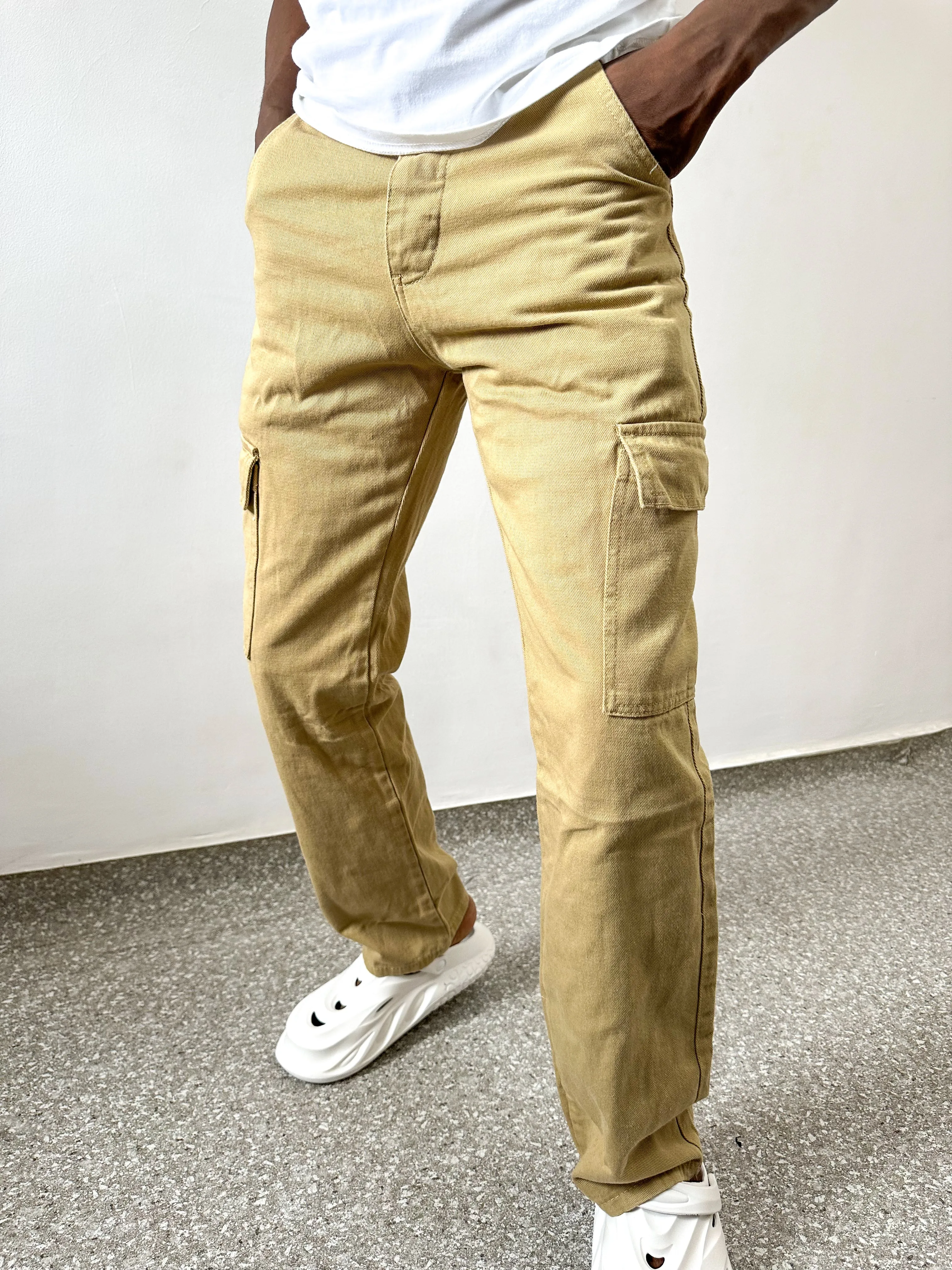 Curtis Cargo Utility Baggy Khaki Denim Pants