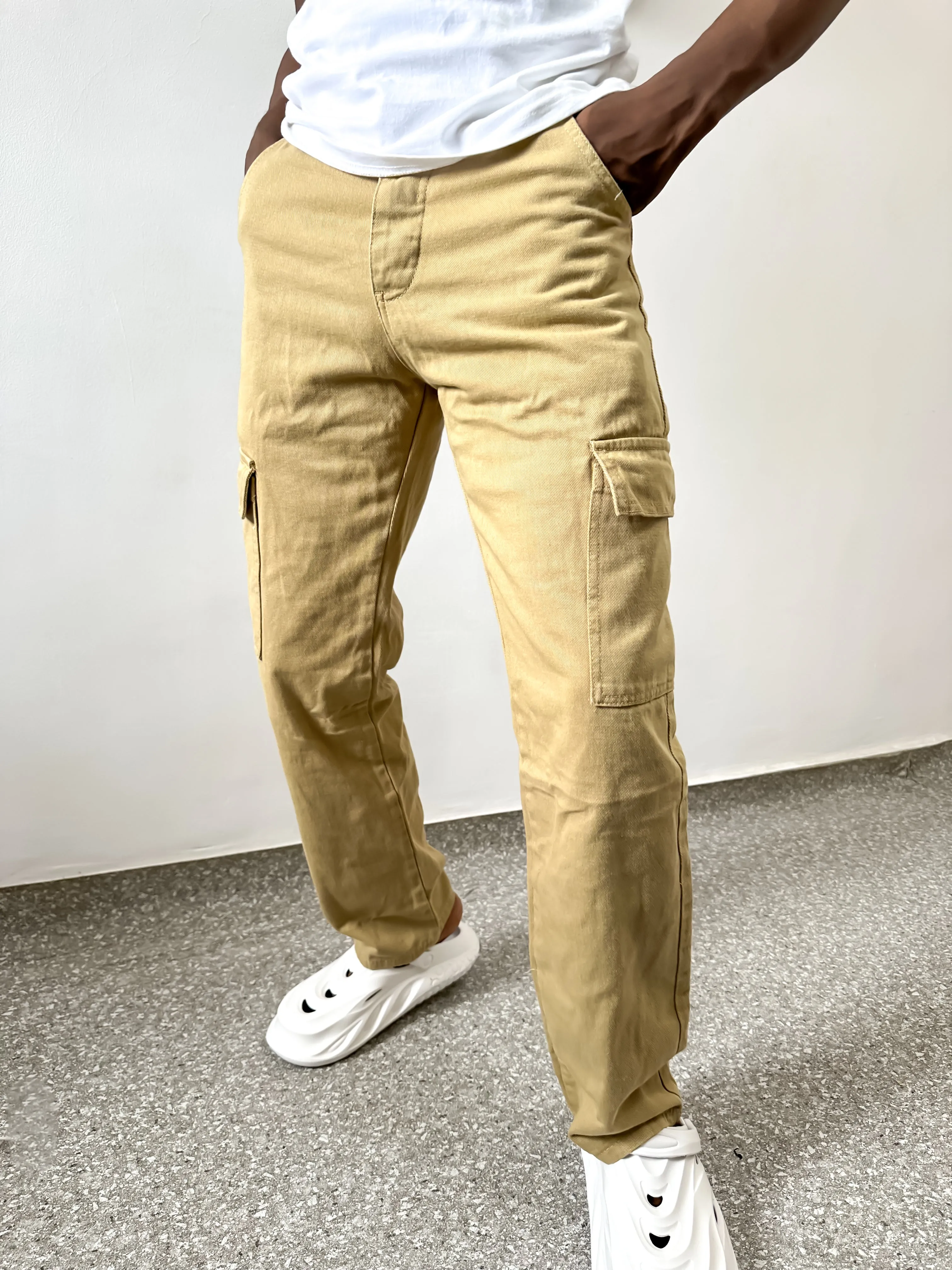 Curtis Cargo Utility Baggy Khaki Denim Pants