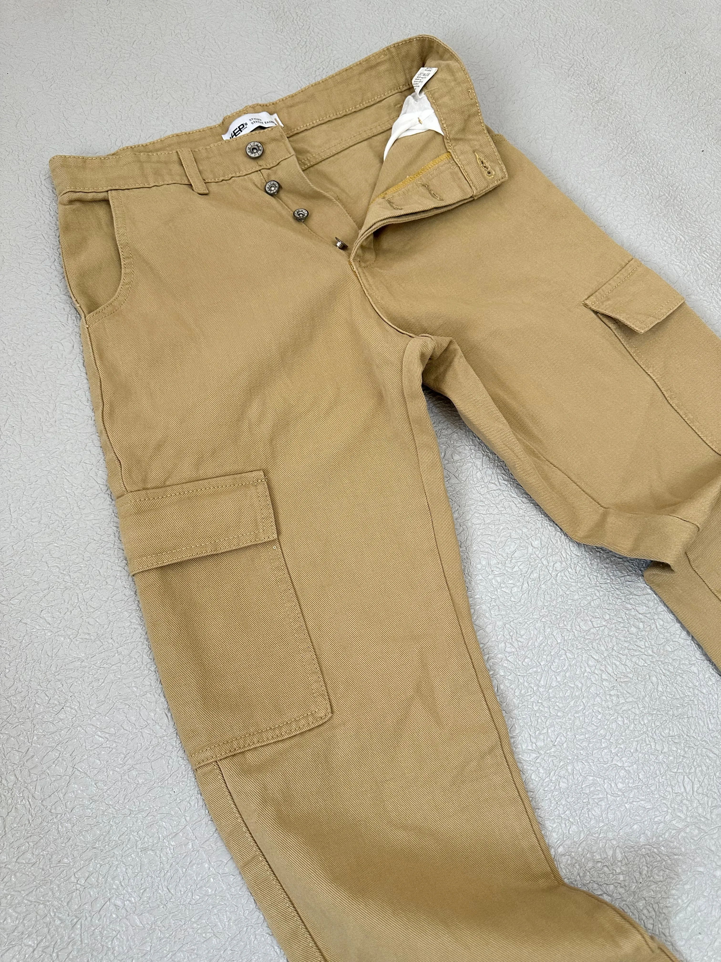 Curtis Cargo Utility Baggy Khaki Denim Pants