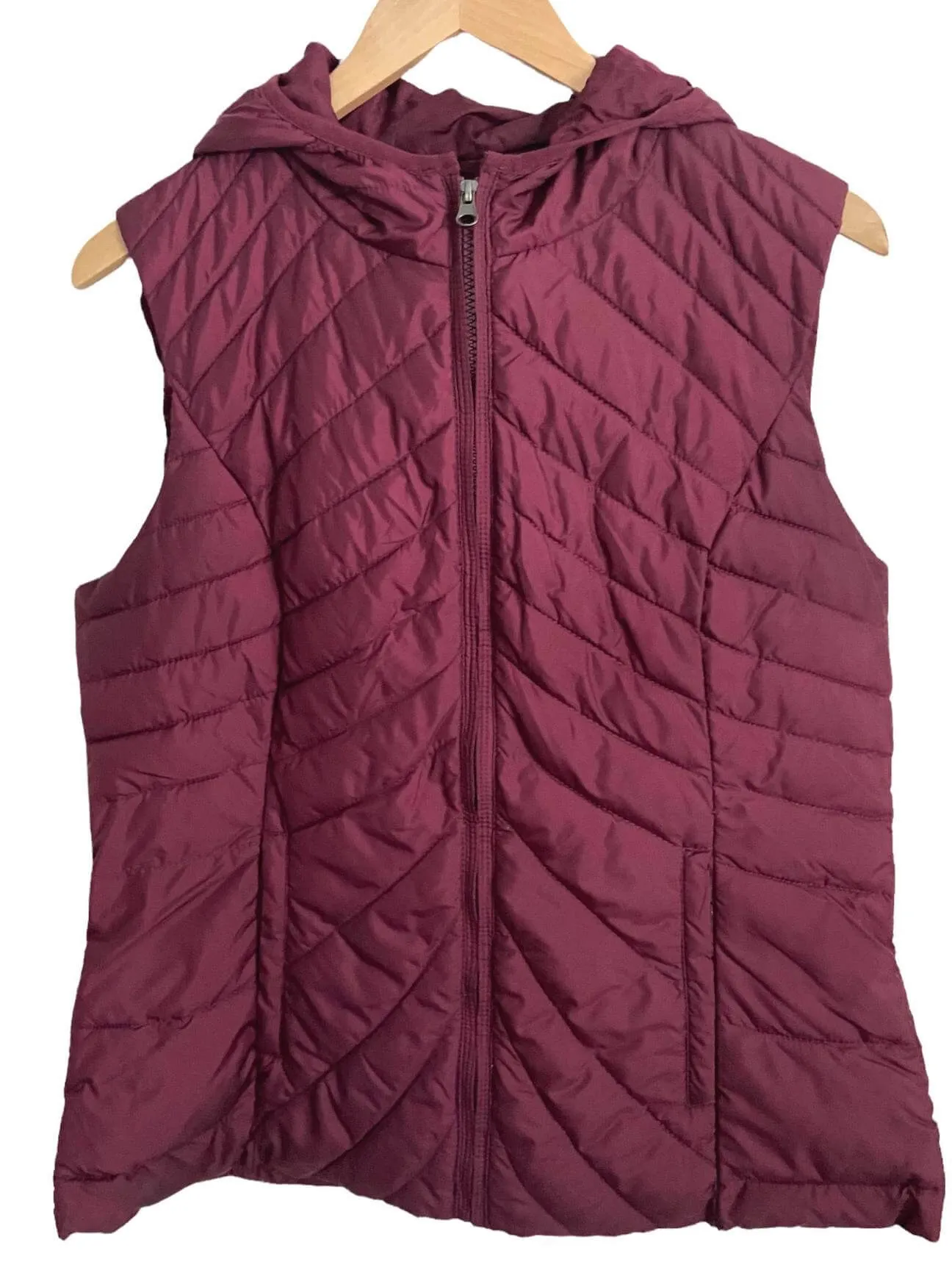 Dark Winter Maroon Quilted Puffer Vest