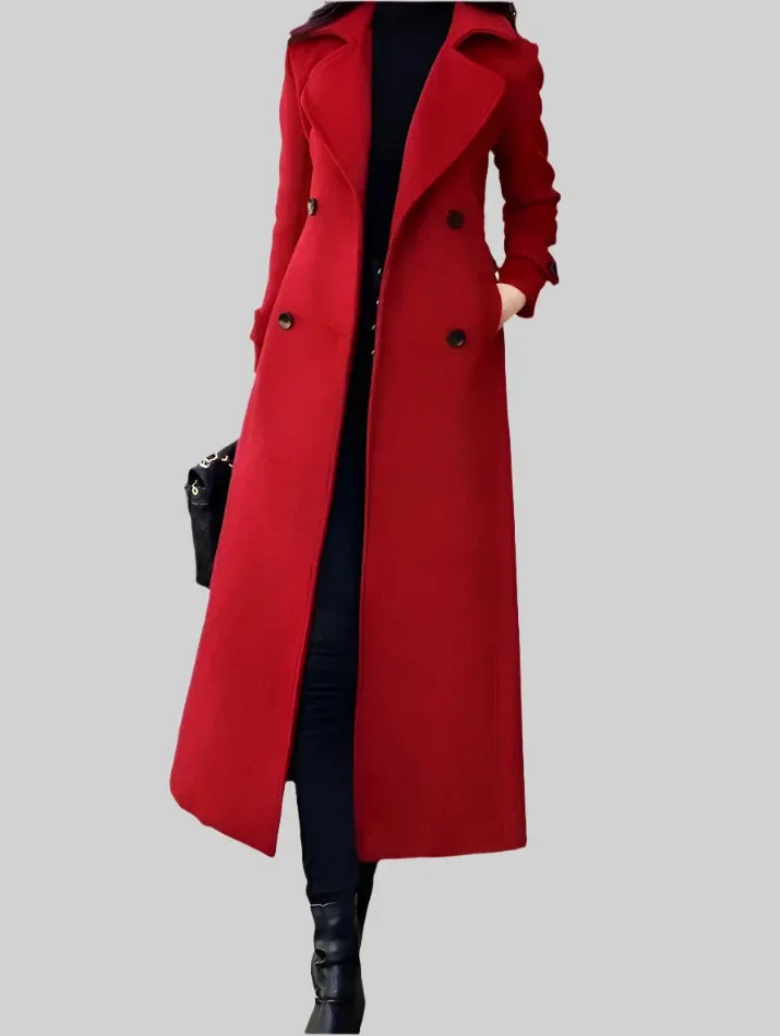 Double-Breasted Wool Blend Formal Coat