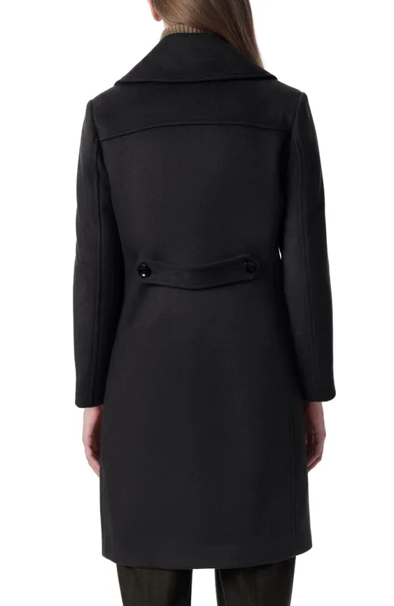 Double Breasted Wool Coat Black