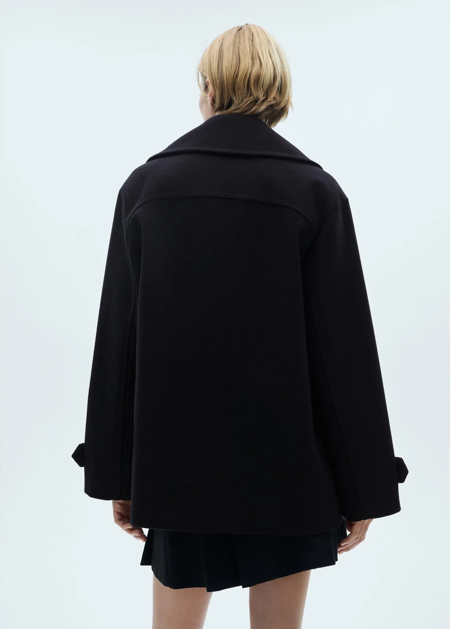 Double-breasted wool coat - Navy