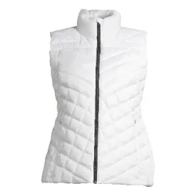 Down Blend Chevron Quilted Puffer Vest White