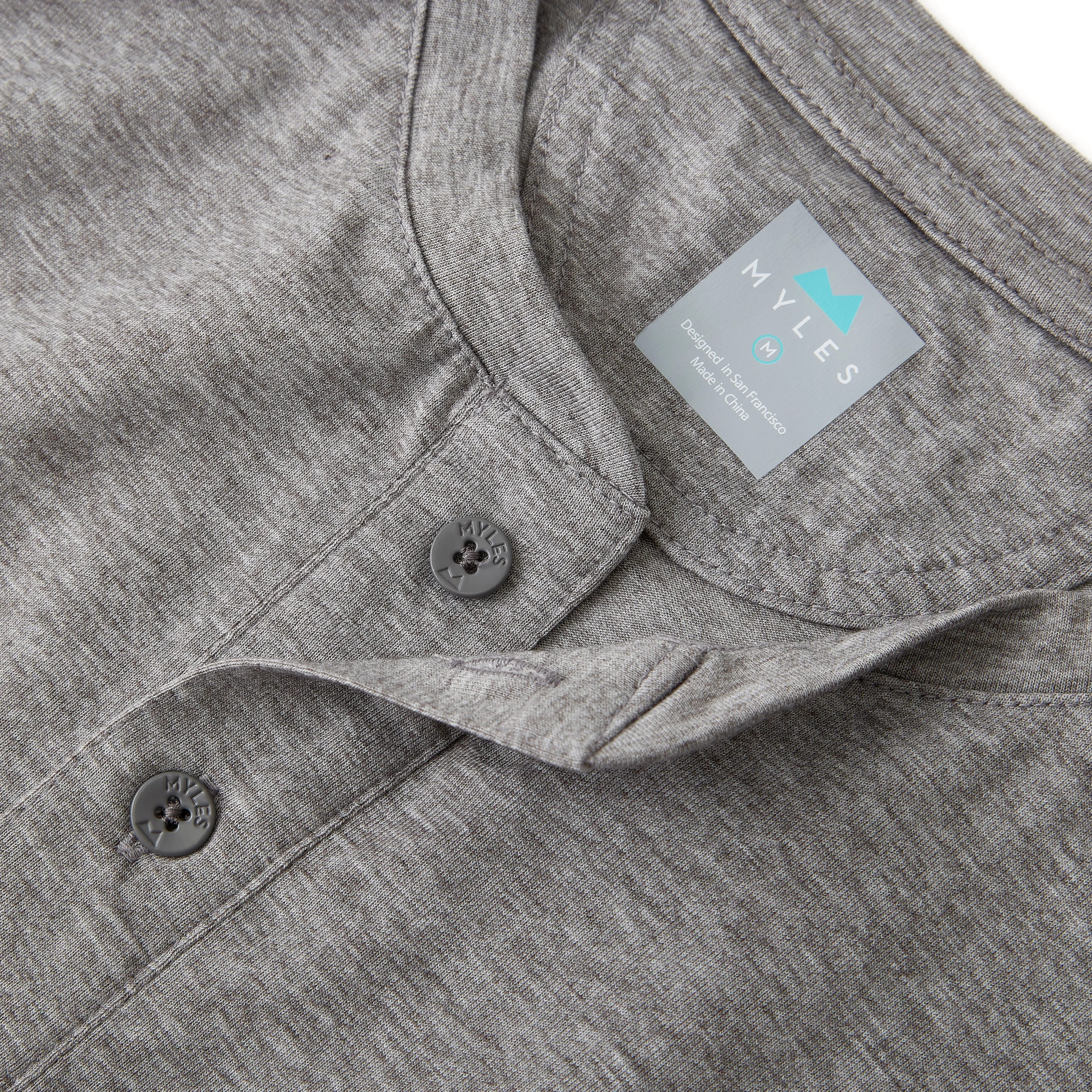 Everyday Henley Short Sleeve in Heather Gray