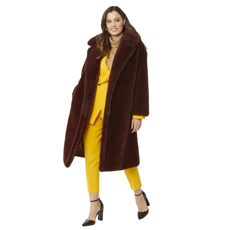 Faux Fur Coat Chocolate