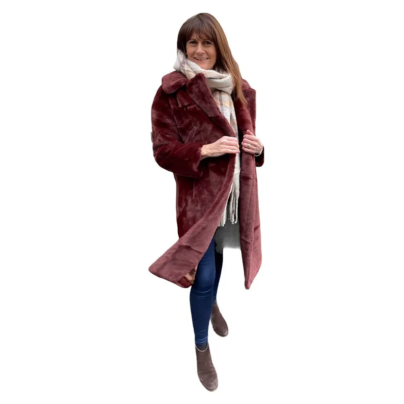 Faux Fur Coat Chocolate