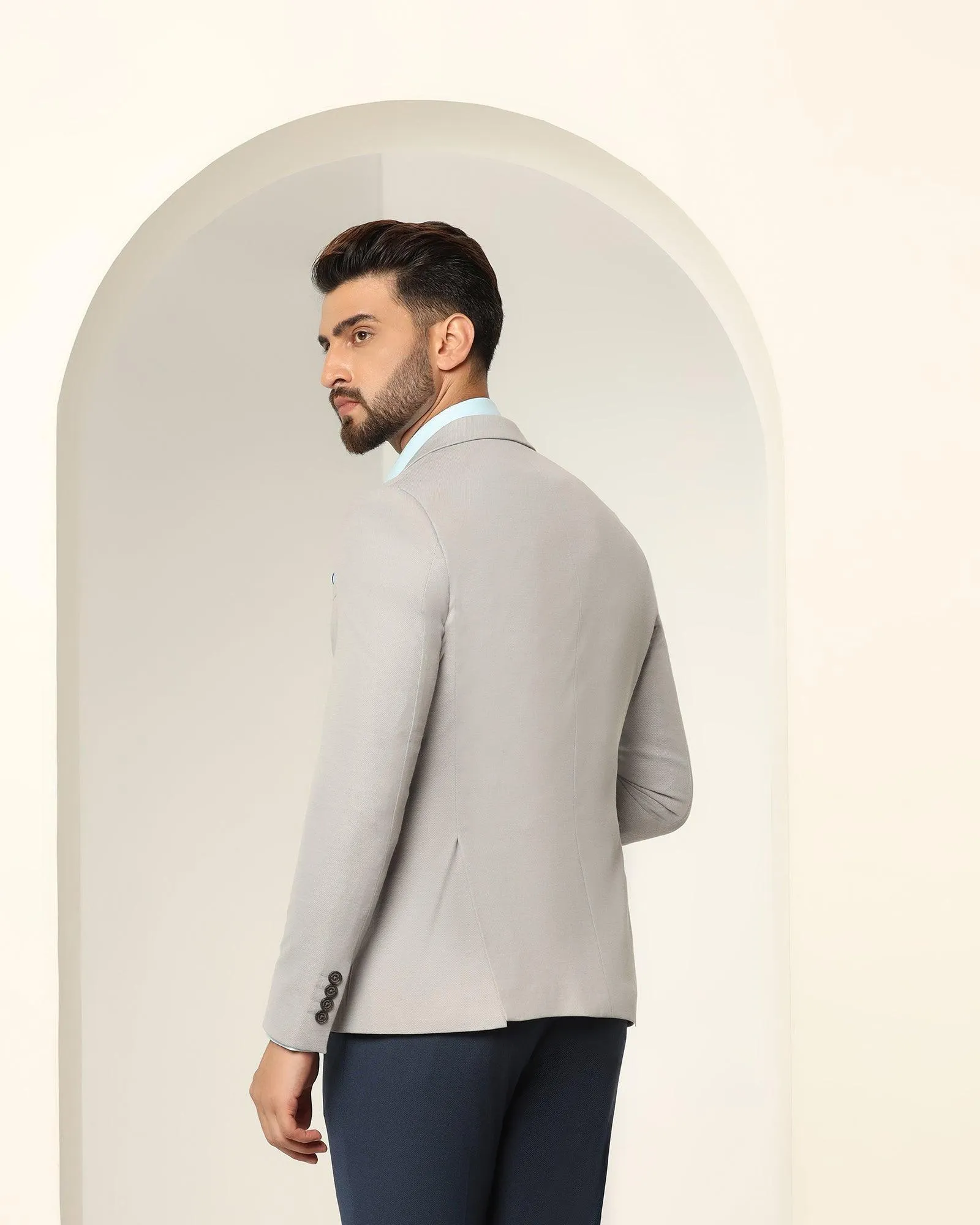 Formal Grey Textured Blazer - Jesse