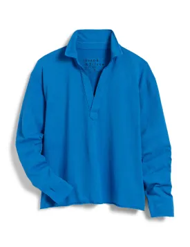 Frank & Eileen - Popover Henley in Summer Blue