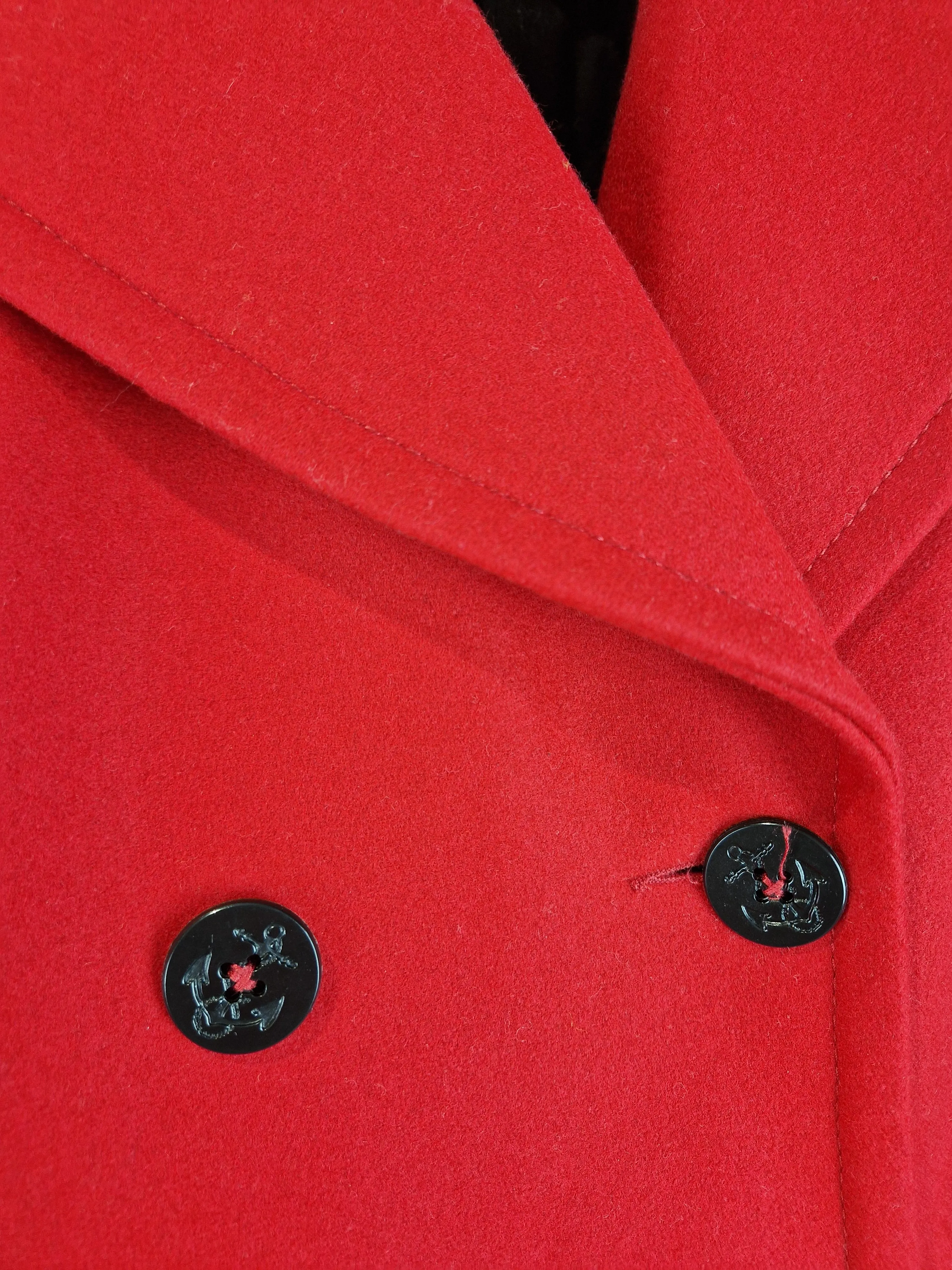 French Connection red wool blend double breasted coat - size 8