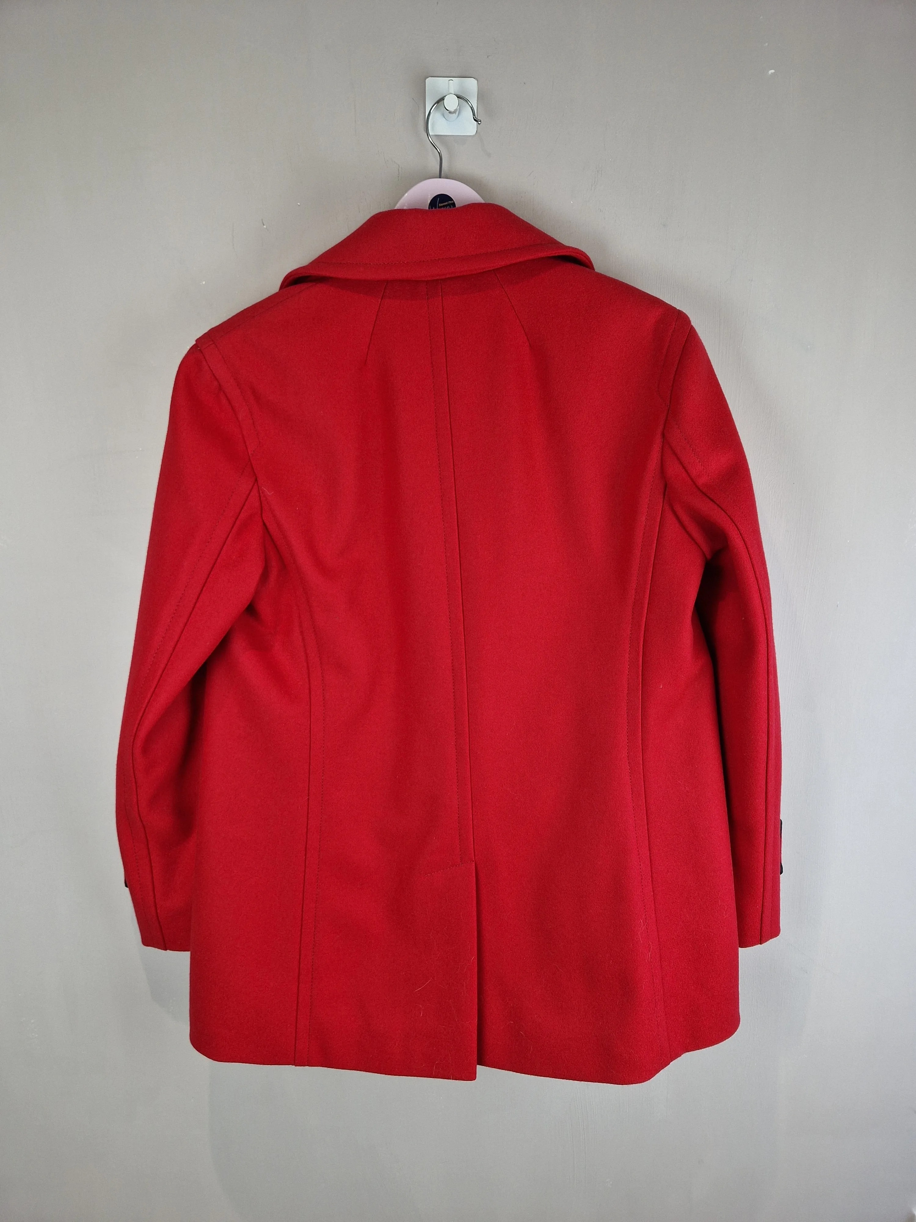 French Connection red wool blend double breasted coat - size 8