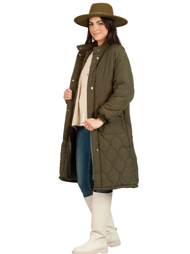 Greta Puffer Jacket-Olive