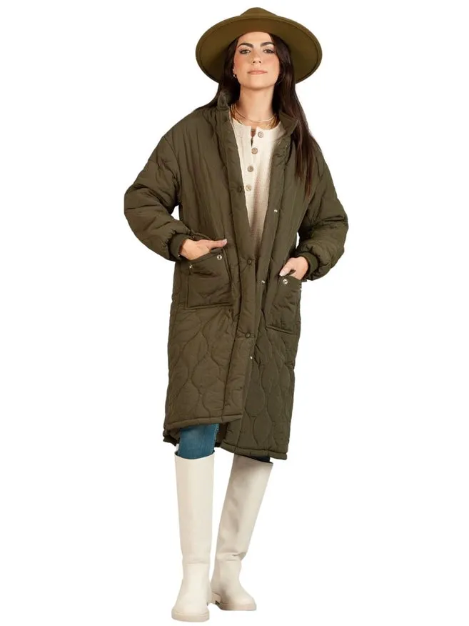 Greta Puffer Jacket-Olive