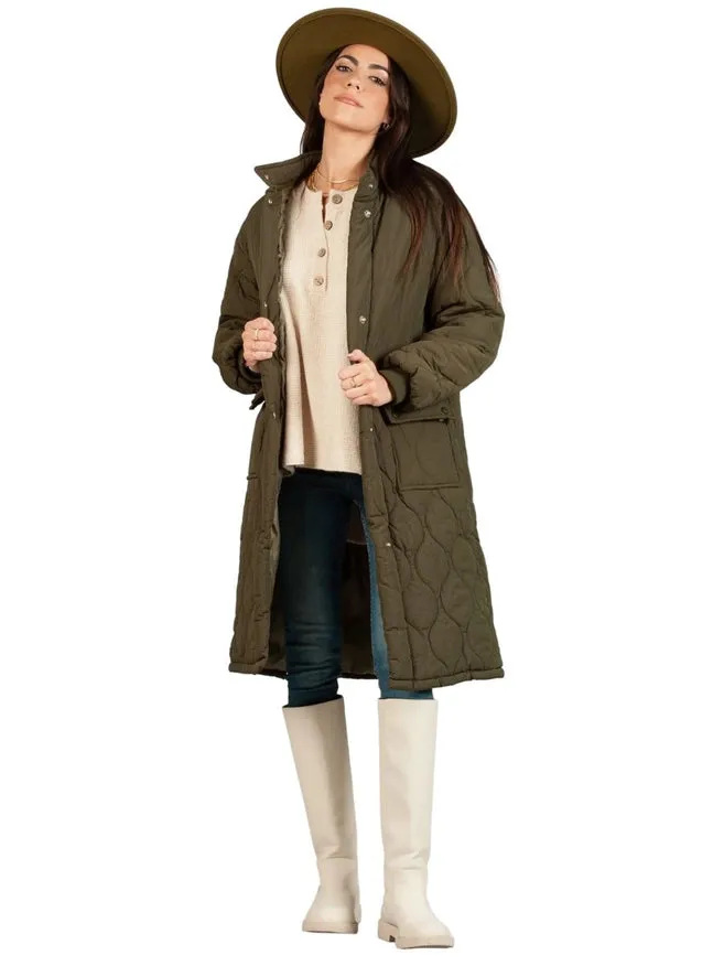 Greta Puffer Jacket-Olive