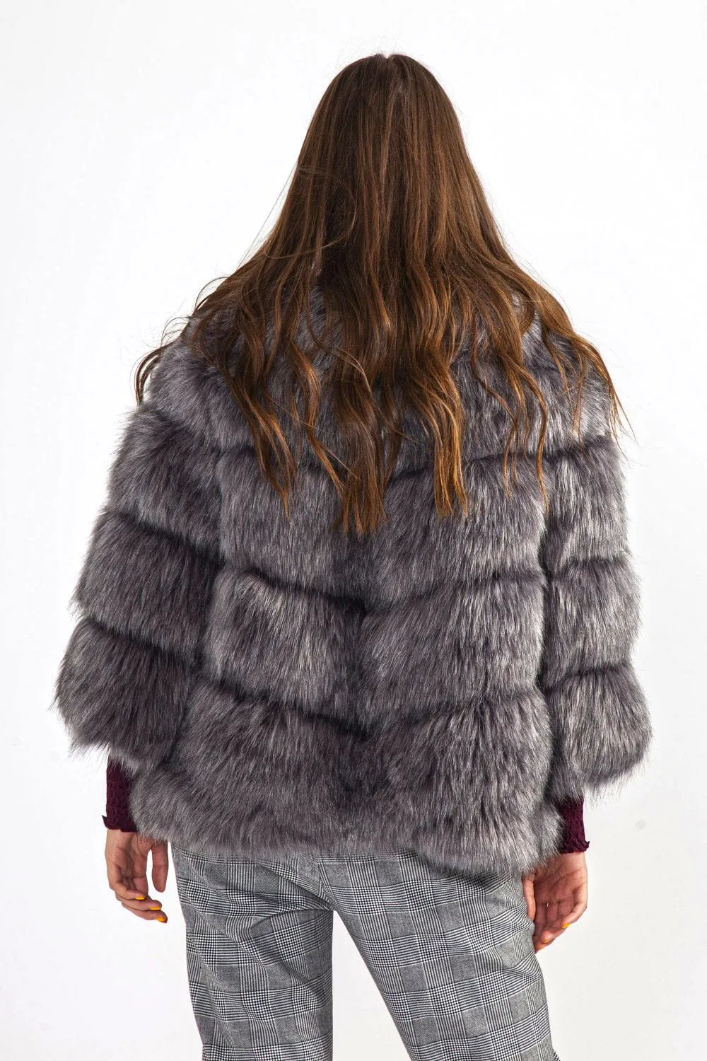 Grey Faux Fur Ella Coat