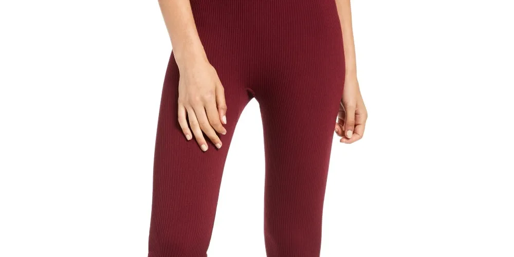 Hippie Rose Junior's Fleece Lined Leggings Wine Size X-Small