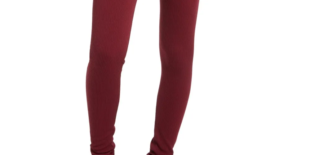 Hippie Rose Junior's Fleece Lined Leggings Wine Size X-Small