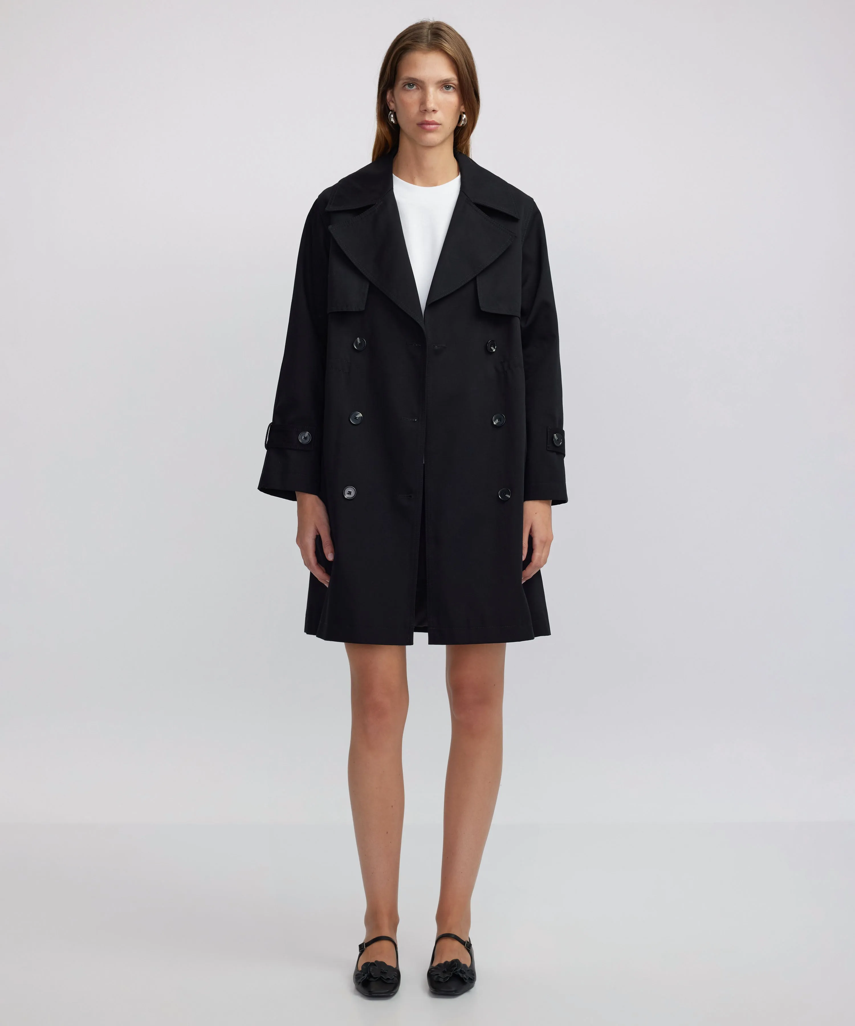 Ipekyol Buttoned Wide Collar Trench Coat Black