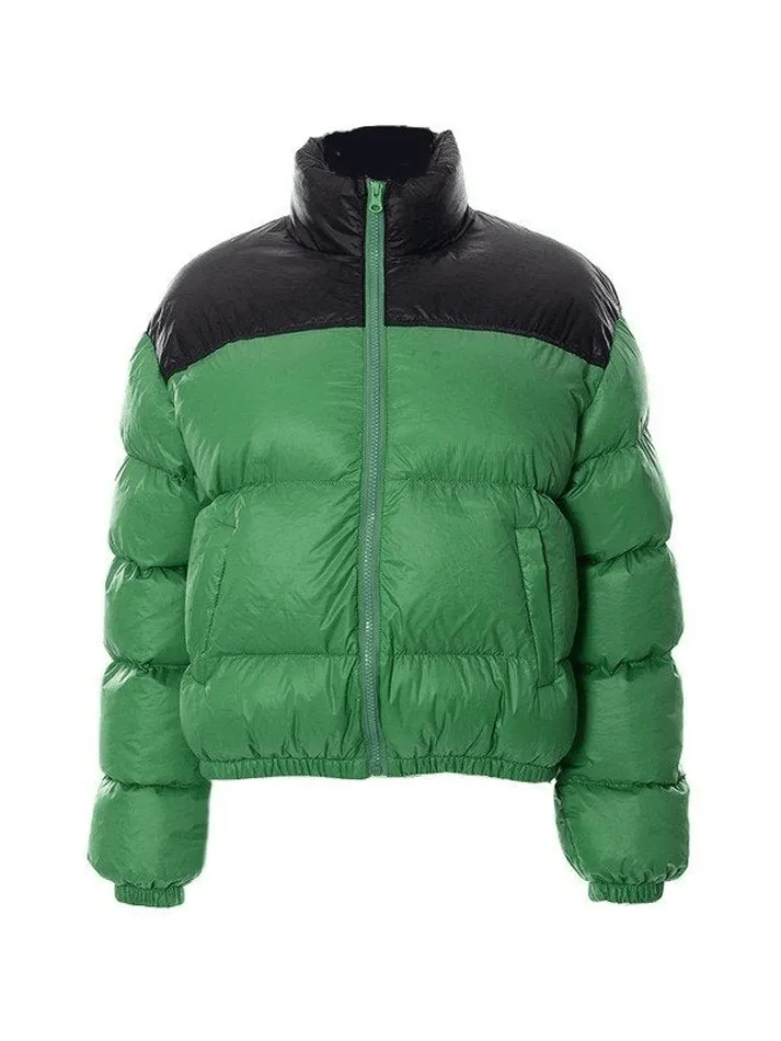 Joskaa Color Block Zip Up Puffer Jacket