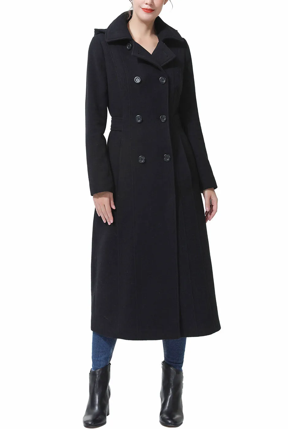 Kimi   Kai Women's "Laila" Long Hooded Wool Walking Coat