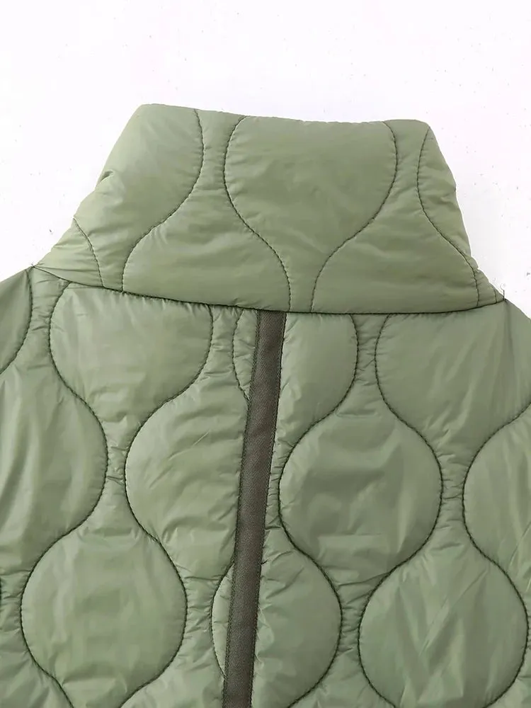 Lightweight Grid Puffer Vest for Women