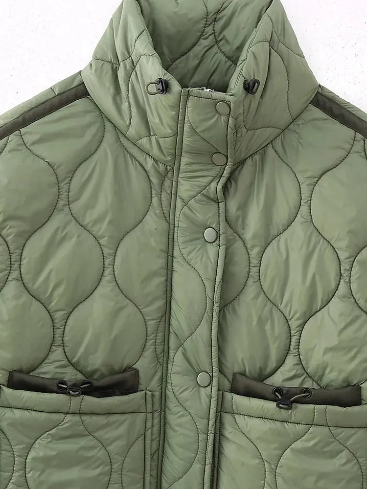 Lightweight Grid Puffer Vest for Women