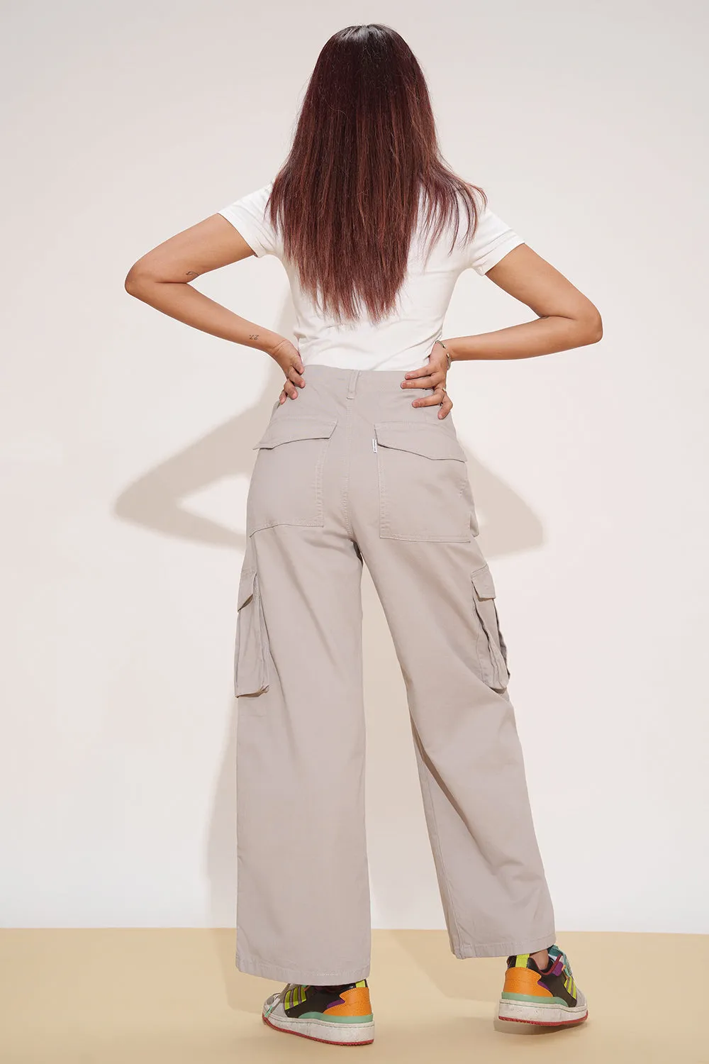 Line Art Luxe Grey Cargo Pants