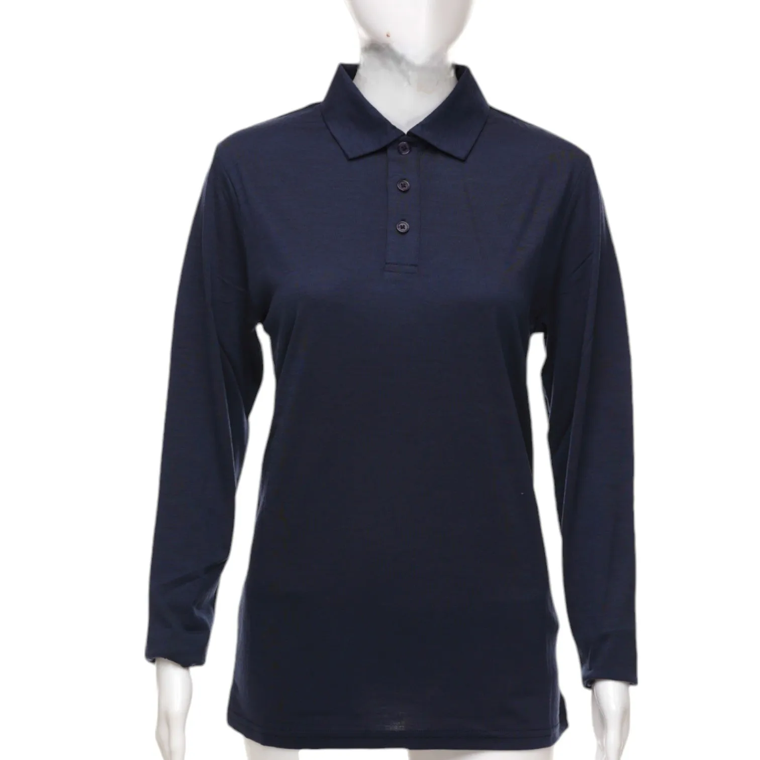 Long Sleeve Polo Shirt - Outer Space Blue - Unisex