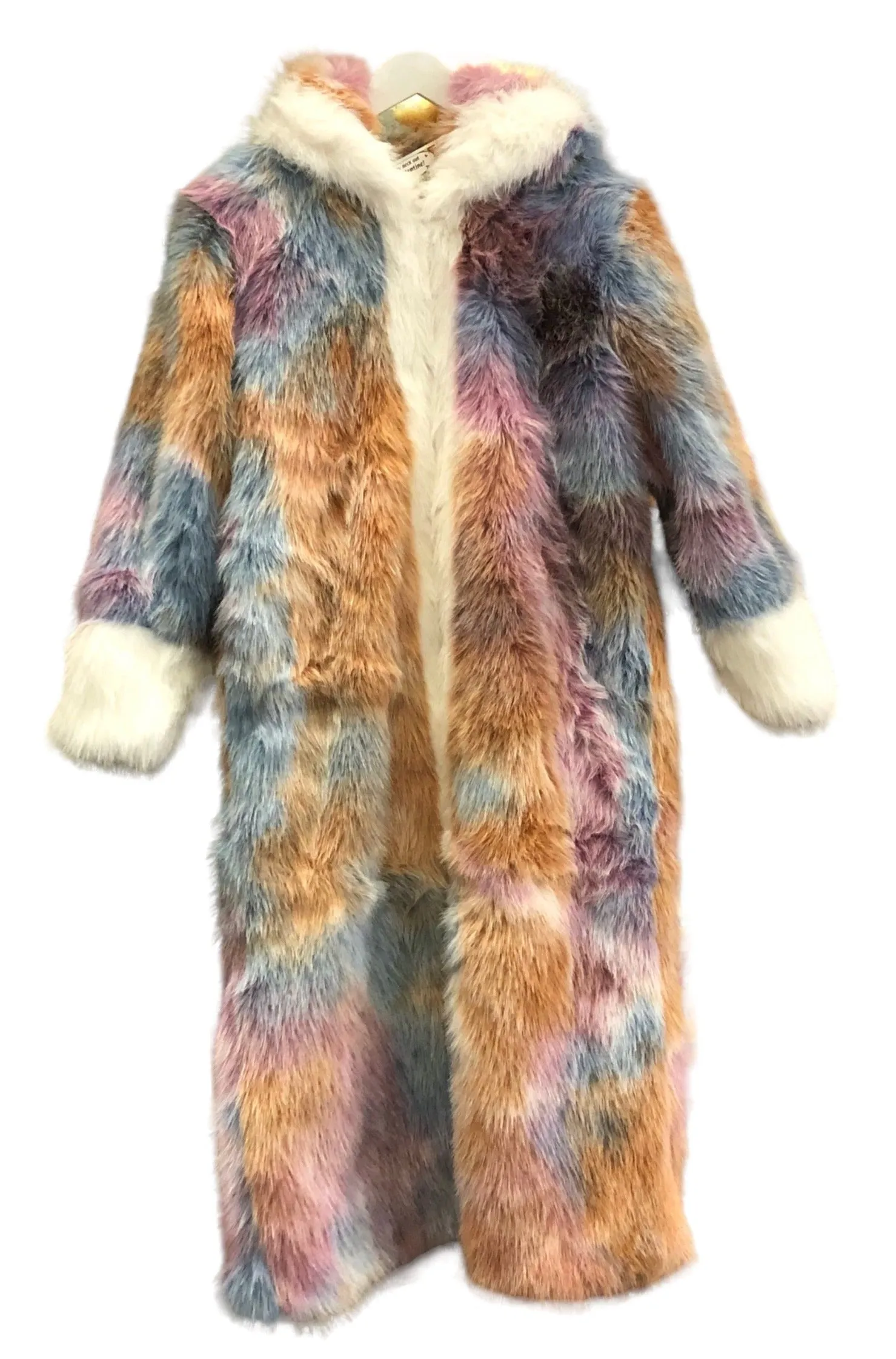 Magnificent Rainbow Faux Fur Hooded Jacket