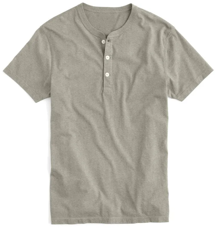 Men's Henley T-shirt - LT.KHAKI HEATHER