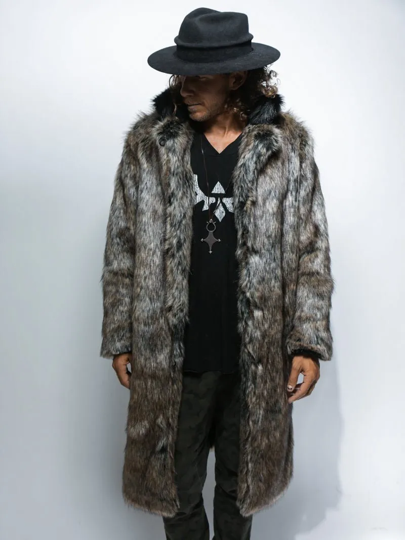 Men's Long Faux Fur Coat | Dire Wolf