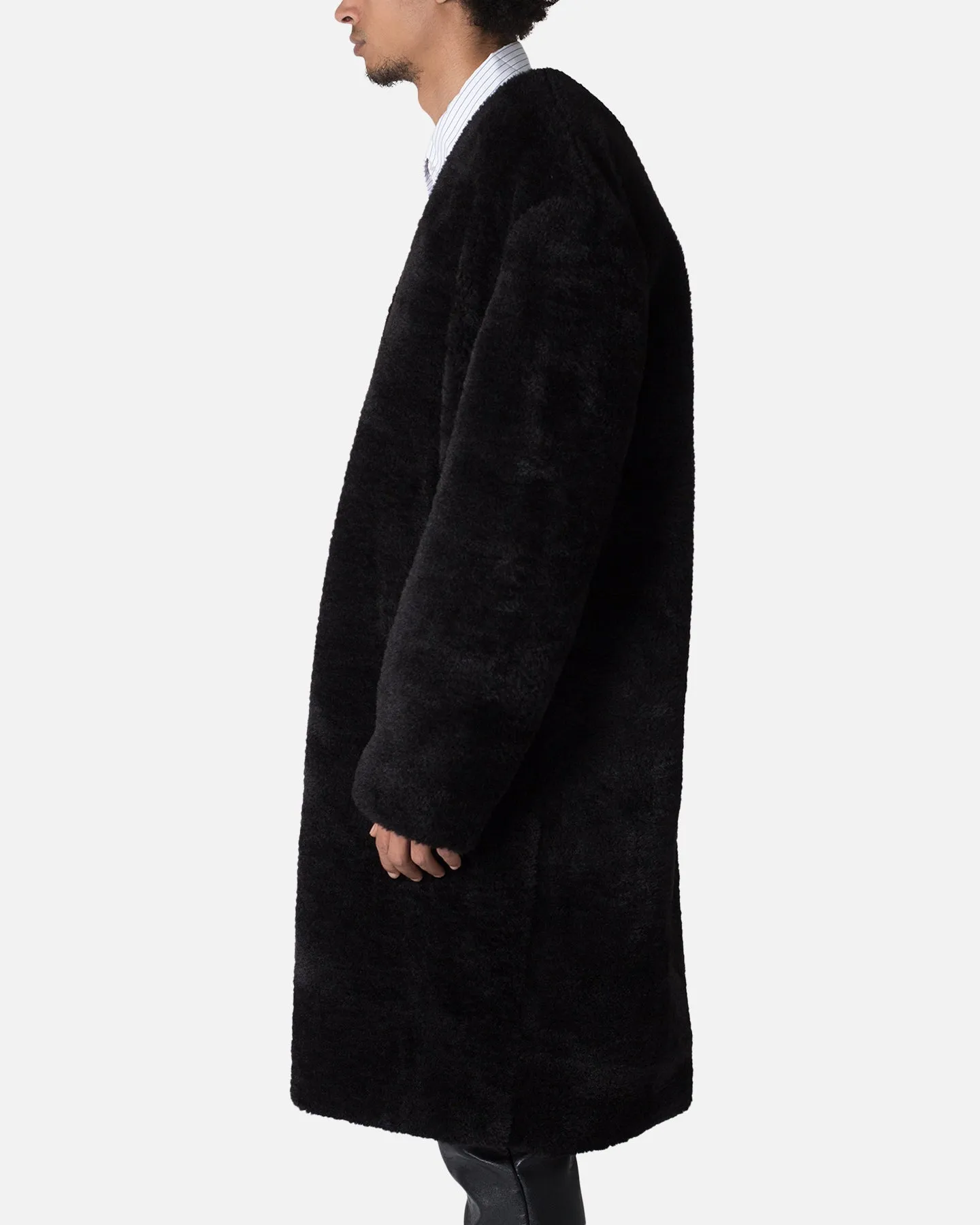 MNML Faux Fur Coat Black