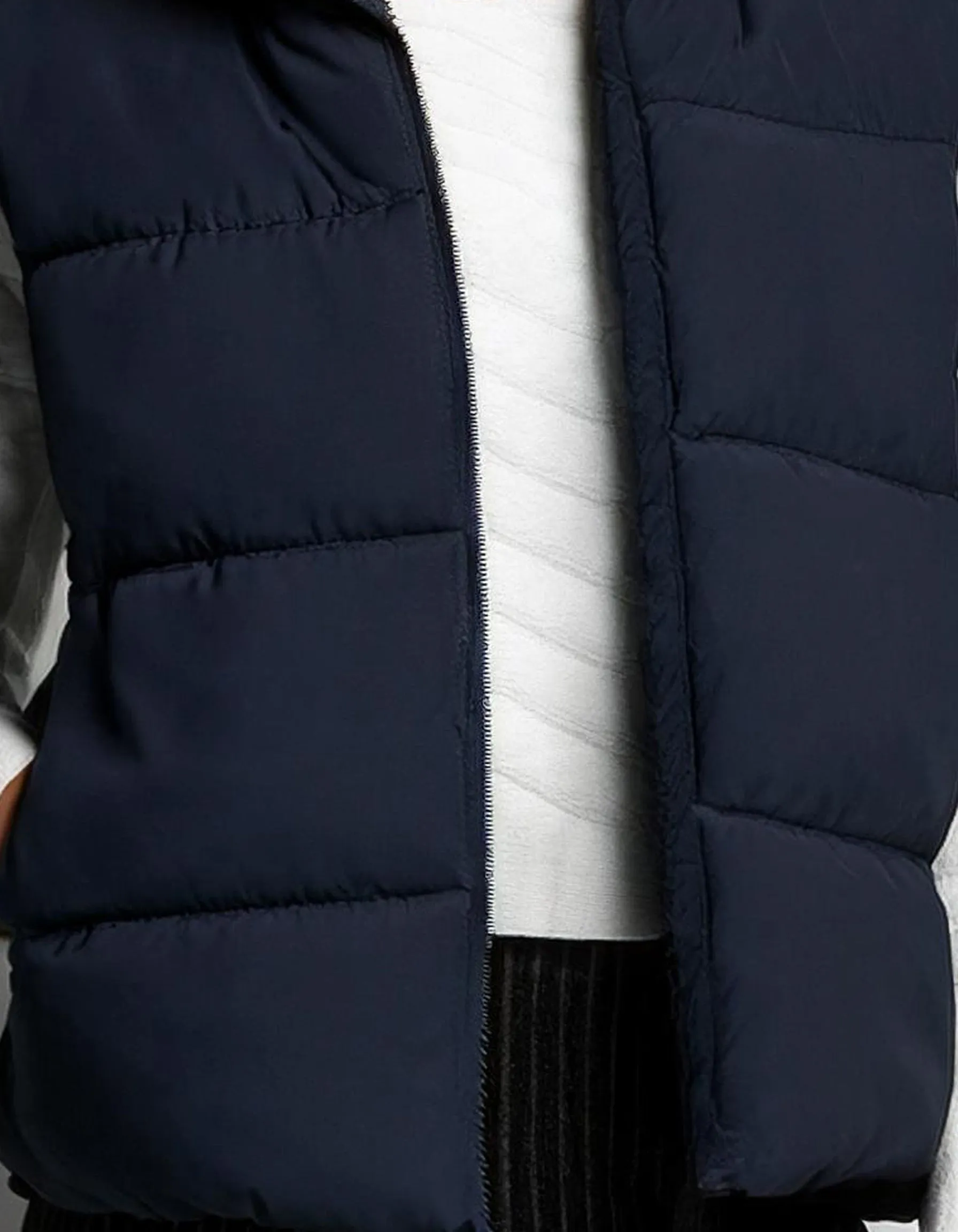 Navy Quilted Vest Puffer Jacket