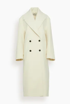 Oversized Double Breasted Coat in Off White