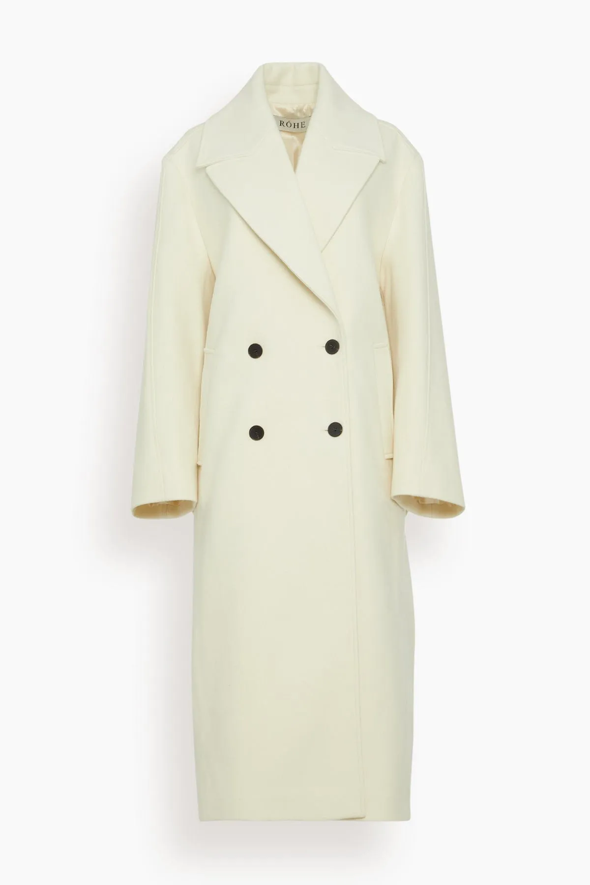 Oversized Double Breasted Coat in Off White