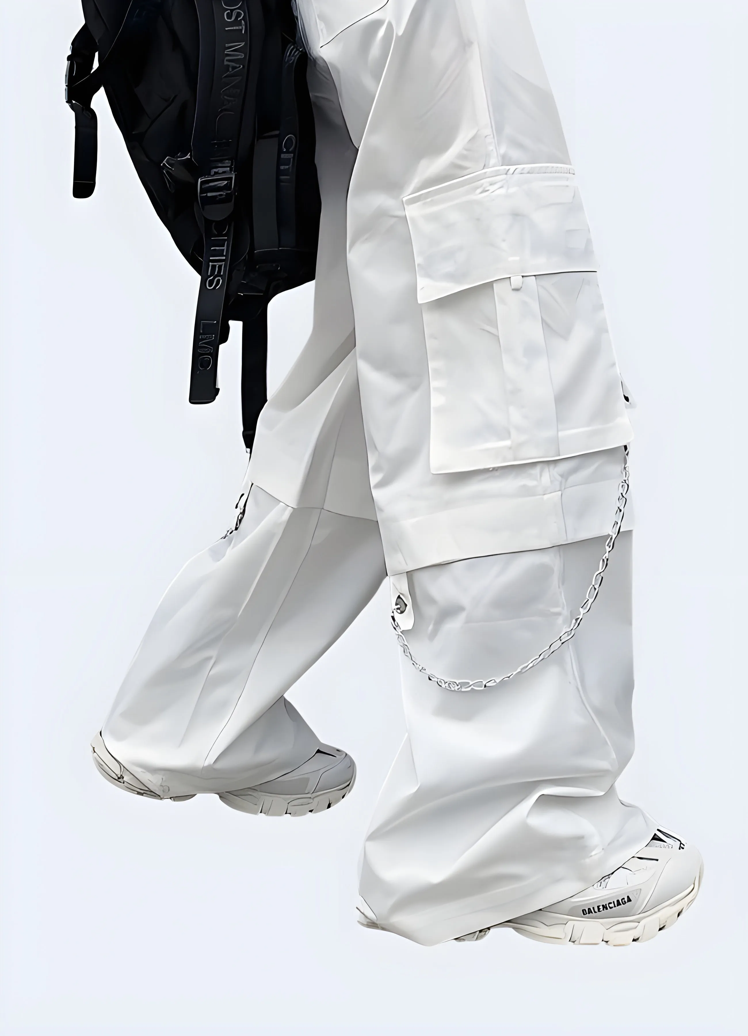 Punk Cargo Pants White