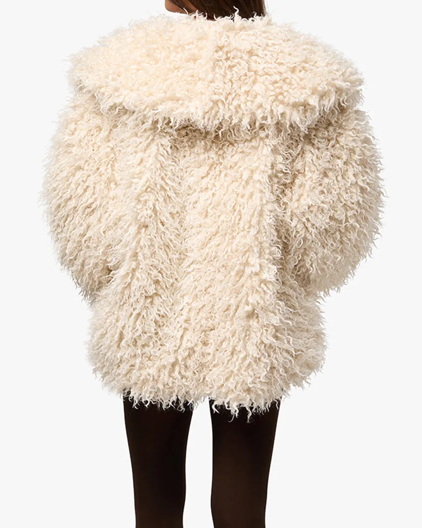 Shawl Collar Faux Fur Coat