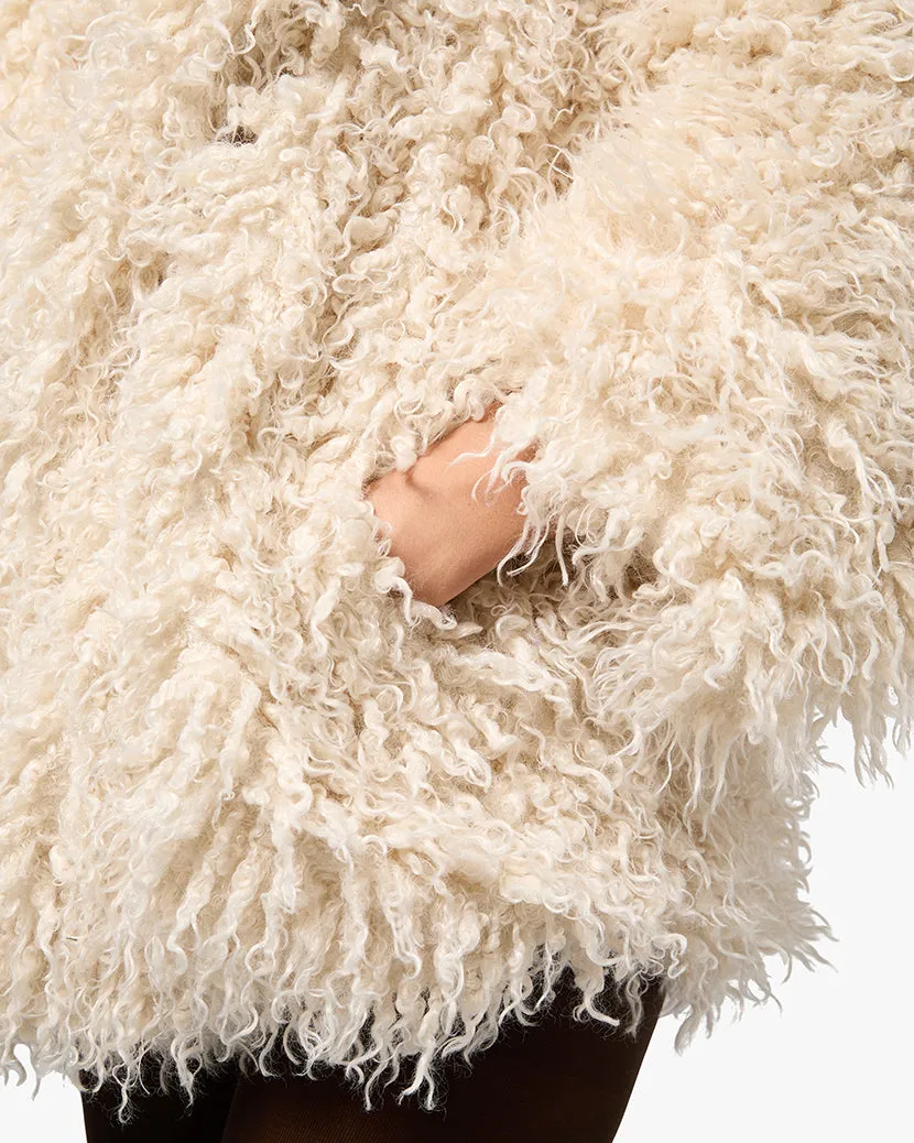 Shawl Collar Faux Fur Coat