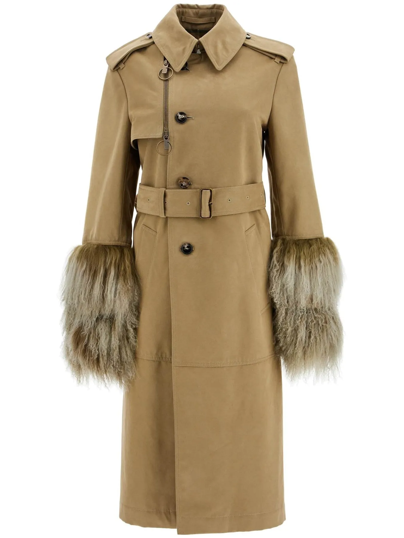 Shearling Cuff Coat